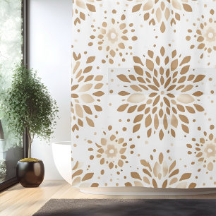 Boho Minimalist Mandala Shower Curtain