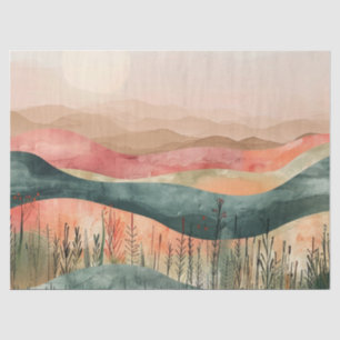 Boho Minimalist Mountain - Earthy Nature-Inspired Tissue Paper