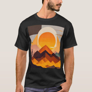 Boho Minimalist Mountain Landscape T-Shirt