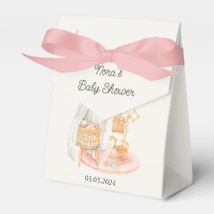 Boho Minimalist Nursery Girl Baby Shower Favor Box