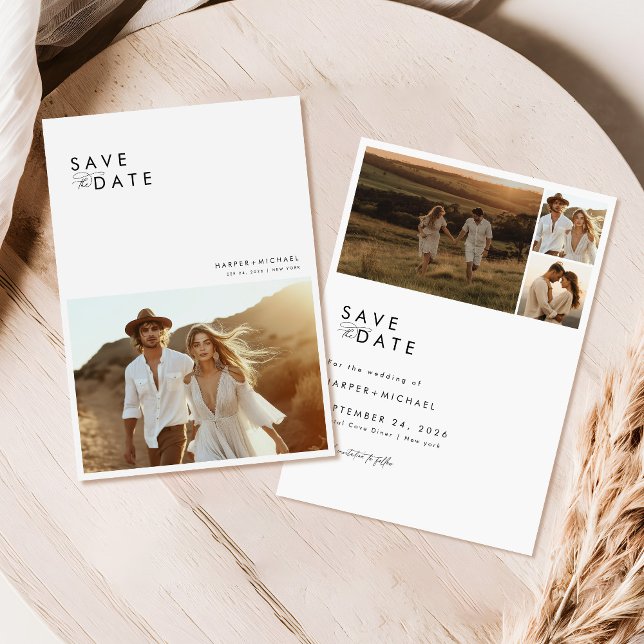 Boho Minimalist Photo Save the Date Invitation (Creator Uploaded)