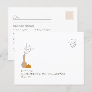 Boho Minimalist Plant Pots RSVP with Song Request Postcard