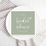 Boho Minimalist Sage Green Bridal Shower Napkin<br><div class="desc">Boho Minimalist Sage Green Bridal Shower Napkins</div>