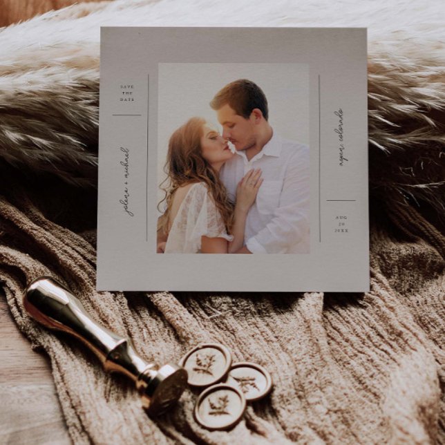 Boho Minimalist Save The Date Announcement Card (Creator Uploaded)