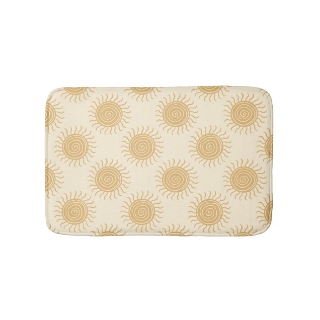 Boho Minimalist Sun Seamless Pattern Bath Mat (Front)