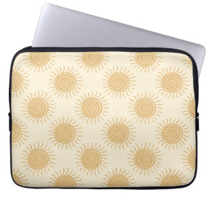 Boho Minimalist Sun Seamless Pattern Laptop Sleeve