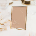 Boho Minimalist Tan Arch Table Three Table Number<br><div class="desc">Designed to coordinate with for the «Arches Minimalist» Wedding Invitation Collection. To change details,  click «Details». To move the text or change the size,  font,  or colour,  click «Edit using Design Tool». View the collection link on this page to see all of the matching items in this beautiful design.</div>