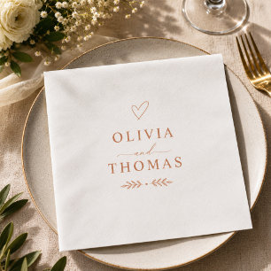 Boho Minimalist Terracotta Wedding Party Napkin