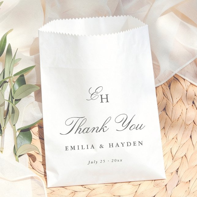 Boho Minimalist Thank You Wedding Favour Bag (Creator Uploaded)