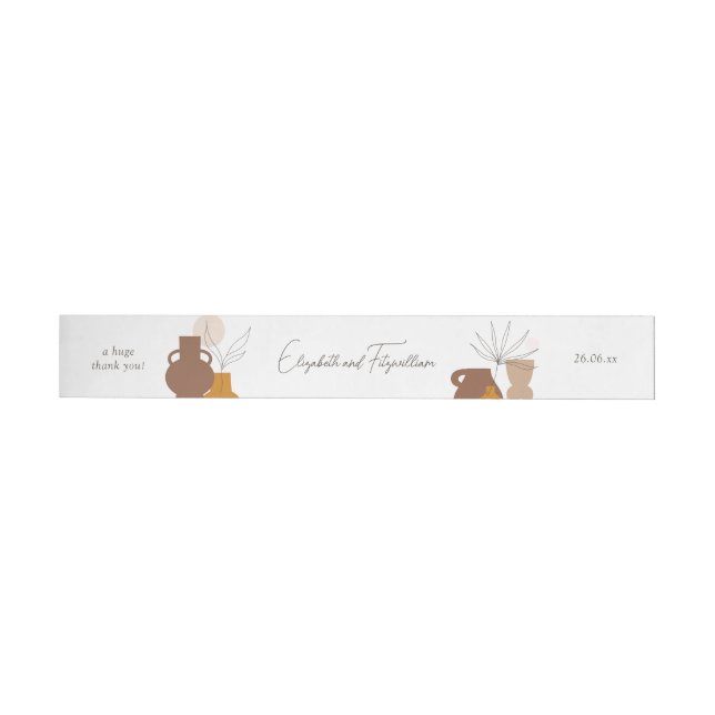 Boho Minimalist Vases Favors Wraparound Label (Individual)