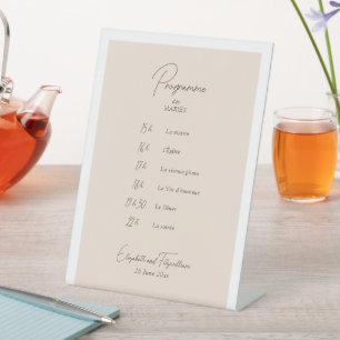Boho Minimalist Vases Order of Events Programme Pedestal Sign