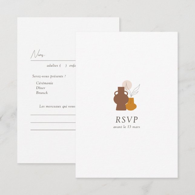 Boho Minimalist Vases | Song Request  RSVP Card (Front/Back)