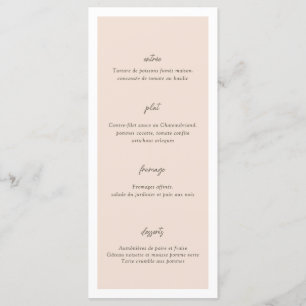 Boho Minimalist Vases Wedding  Menu