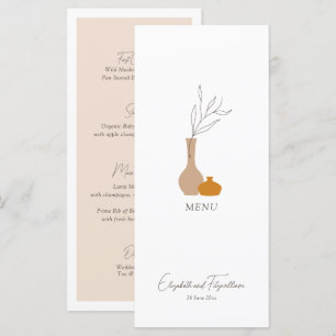 Boho Minimalist Vases Wedding Menu