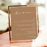 Boho Minimalist Wedding Bar Menu, Drink Menu Poster<br><div class="desc">This beautiful Drink Menu Sign features a beautifully modern minimalist elegance to display at your wedding or special event. Easily edit most wording to match your style. Text and background colours are fully editable —> click the "Customize Further" button to edit!</div>