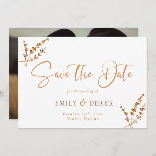 Boho Minimalist Wedding Save The Date Invitation