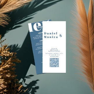 boho minimaliste Chic Pastel Blue Mariage Menu