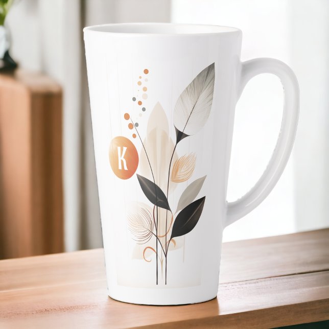 Boho Minimaliste initial latte Mug (Créateur téléchargé)