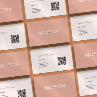 Boho minimaliste QR Code Carte de visite moderne