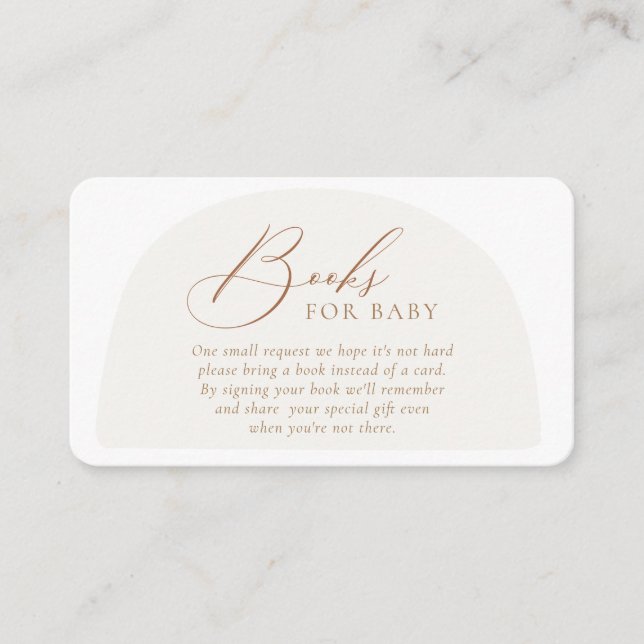 Boho Minimalistic Arch Neutral Books For Baby  E Enclosure Card (Front)