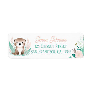 Boho Mint Green Baby Otter Retourner l'adresse Éti