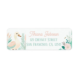 Boho Mint Green Goose Retourner l'adresse Étiquett