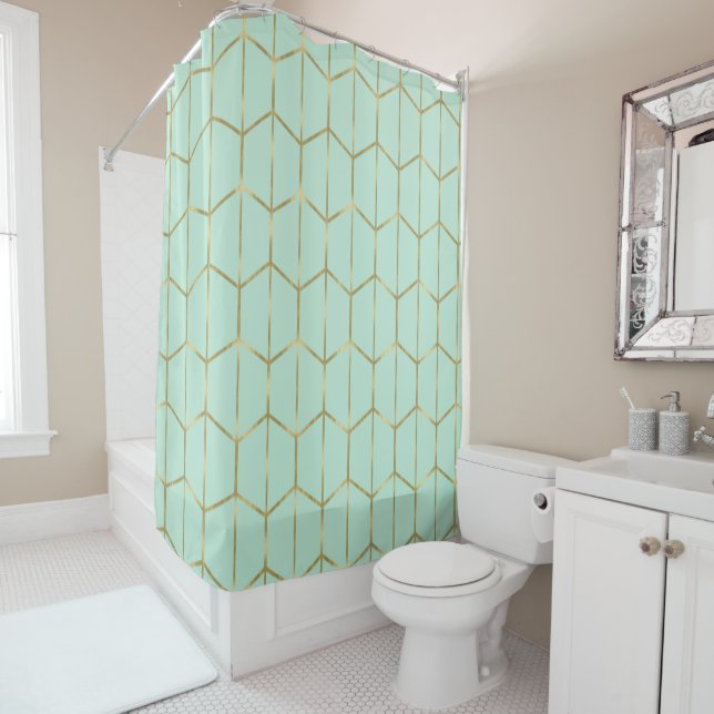Boho Mint Green Hexagon Gold & Geometric Glam (In Situ)
