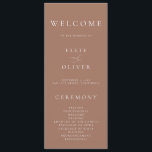 Boho Mocha Mousse Elegant Minimalist Wedding Program<br><div class="desc">Beautiful boho,  minimalist and classic,  our Mocha Mousse Minimalist Wedding Program will be beautiful for your order of service. Fully customizable with all of your wedding program information.</div>