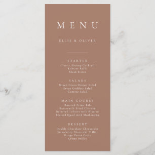 Boho Mocha Mousse Minimalist Simple Flat Menu