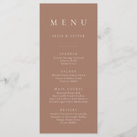 Boho Mocha Mousse Minimaliste Simple Plat Menu