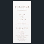 Boho Mocha Mousse White Elegant Minimalist Wedding Program<br><div class="desc">Beautiful boho,  minimalist and classic,  our Mocha Mousse and white Minimalist Wedding Program will be beautiful for your order of service. Fully customizable with all of your wedding program information.</div>