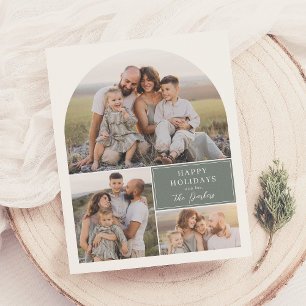 Boho Modern 4 Photo Collage Arch Christmas Budget