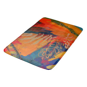 Boho Modern Abstract Artwork Bath Mat