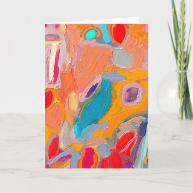 Boho Modern Abstract Artwork Blank Card (Front)