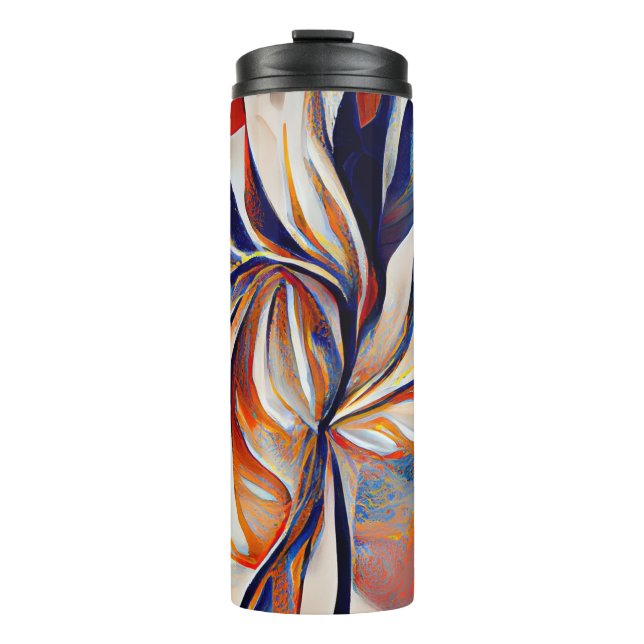 Boho Modern Abstract Artwork Thermal Tumbler (Front)