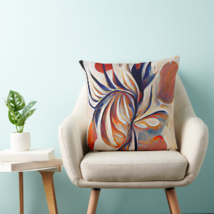 Boho Modern Abstract Artwork Throw Pillow