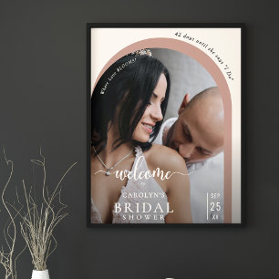 Boho Modern Arch Photo Bridal Shower Welcome Poster