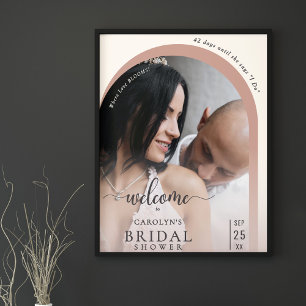 Boho Modern Arch Photo Bridal Shower Welcome Poster