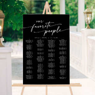 Boho Modern Black Acrylique Mariage Carte de siège