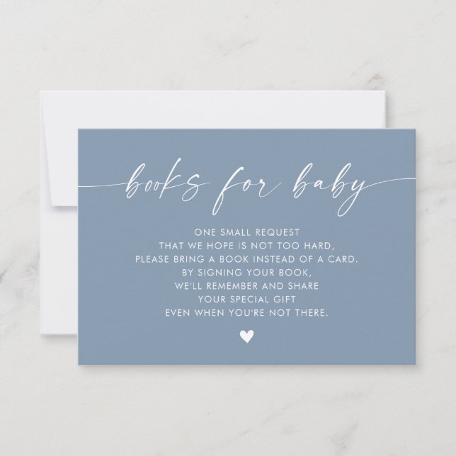 Boho Modern Books for Baby Insert, Boy Baby Shower Invitation (Front)