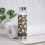 Boho Modern Botanical Black Ivory Personalized Water Bottle<br><div class="desc">Boho Modern Botanical Black and Ivory Personalized Water Bottle</div>