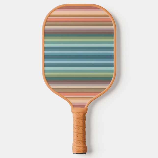 Boho Modern Chic Stripes Pickleball Paddle (Front)
