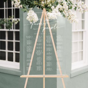 Boho Modern Clear Acrylic Wedding Seating Chart