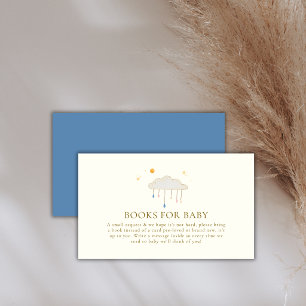 Boho Modern Elegant Raindrop Books For Baby Shower Enclosure Card