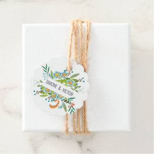 Boho Modern Floral Lily of Valley Wedding  Favour Tags