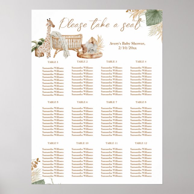 Boho Modern Gender Neutral Baby Shower Poster (Front)