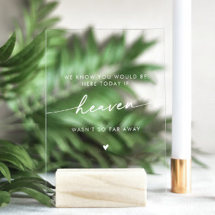 Boho Modern Heaven White Clear Mariage Memorial