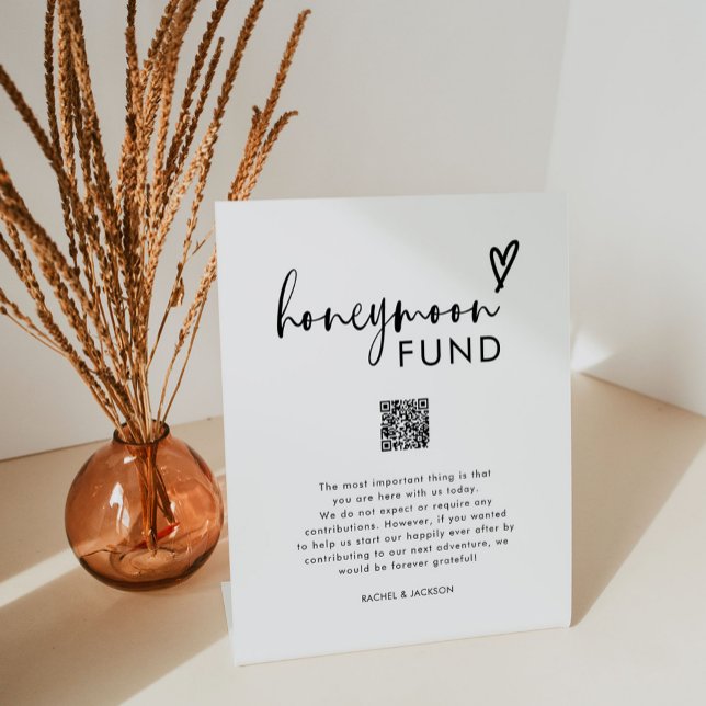 Boho Modern Honeymoon Fund QR Wishing Well Sign (Creator Uploaded)