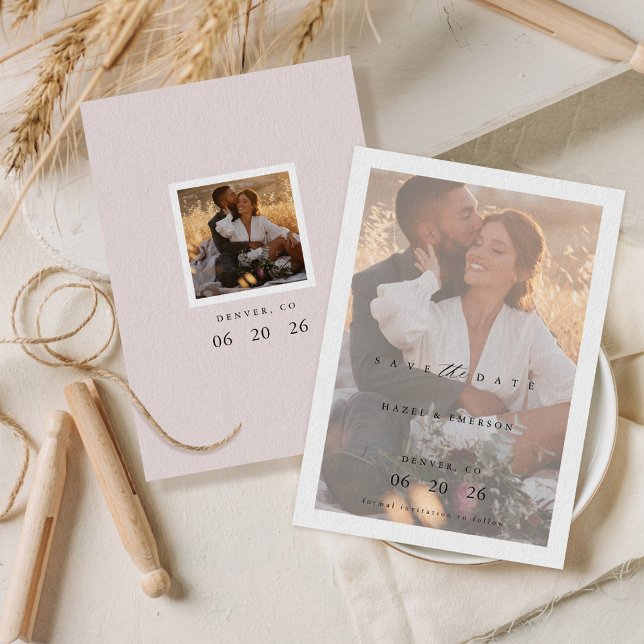 Boho Modern Minimalist Photo Save the Date (Boho Modern Minimalist Photo Save the Date)