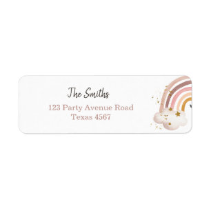 Boho Modern Muted Rainbow Retourner l'adresse Étiq